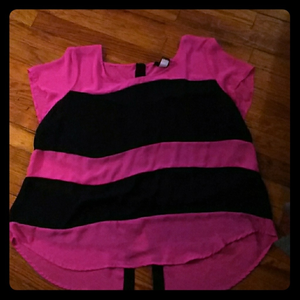 TORRID pink and black blouse sz 0